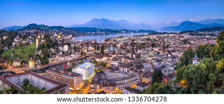 Panoramic view of the City of Lucerne, Switzerland