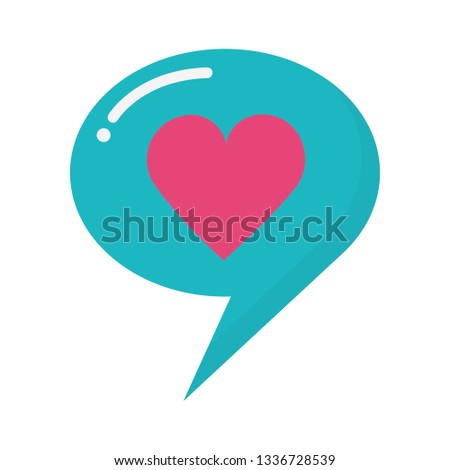 love heart speech bubble