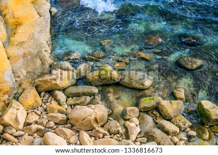 Sea stones rocks washed by sea waves-seascape