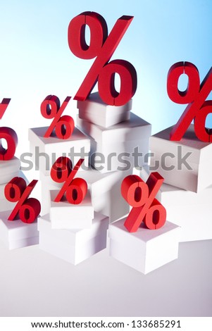 Concept of discount, Percent sign