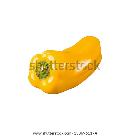 Sweet Pepper yellow isolated on white background.