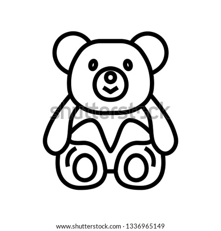 Teddy Bear icon flat - Illustration isolated vector sign