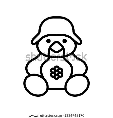 Teddy Bear icon flat - Illustration isolated vector sign