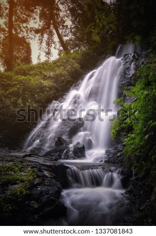 smooth water in waterfall 