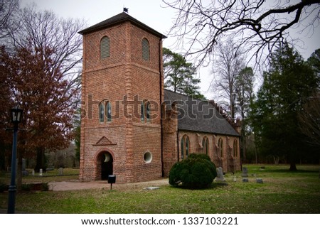 St Lukes Church and Cemetery in Smithfield Virginia Royalty-Free Stock Photo #1337103221