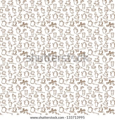 Coffee icons seamless background pattern