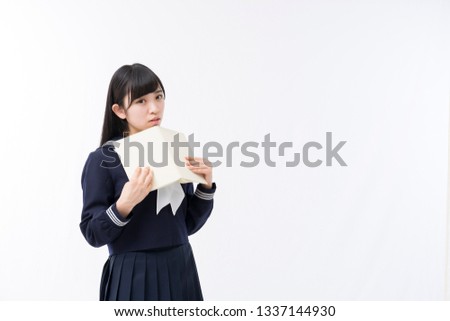A girls student in a sailor suit