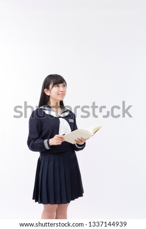 A girls student in a sailor suit