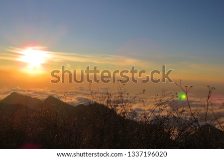 sunset mount rinjani lombok indonesia