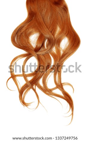 Disheveled red hair isolated on white background