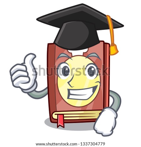 Graduation recipe book isolated in the cartoon