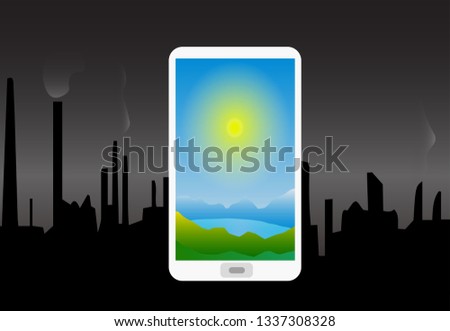 escape from reality via smartphone vector