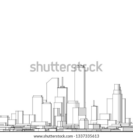 city panorama 3d illustration