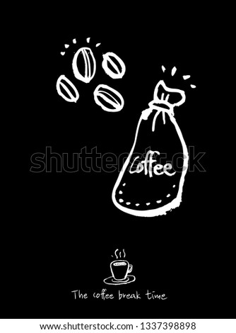 Cafe poster / Sketchy coffee illustration - vector