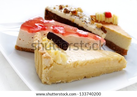    Save to a lightbox?   find similar images  share? cake selection on white platter