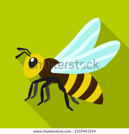 Queen bee icon. Flat illustration of queen bee icon for web design