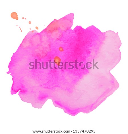 Abstract isolated colorful vector watercolor splash. Grunge element for paper design. Vector illustration