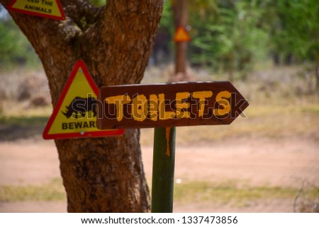 Sign of public toilets