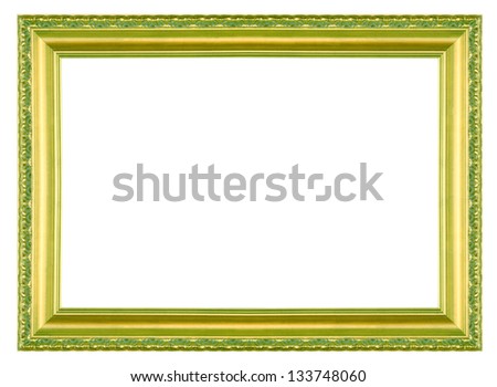 Gold frame isolated on the white background