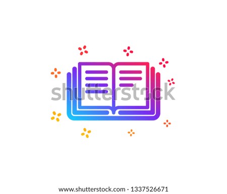 Book icon. Education symbol. Instruction or E-learning sign. Dynamic shapes. Gradient design education icon. Classic style. Vector