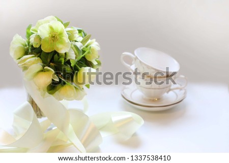 Bouquet of hellebore. Holiday concept.