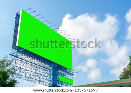 Advertising Street billboard and blank green screen mock-up on sidelines. footage for advertising background