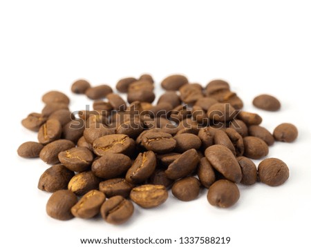 Coffee Beans isolated on white background. (Healthy Food)