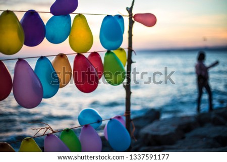 color balloon sunset
