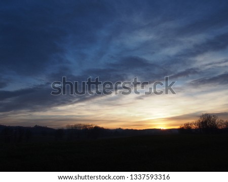 Sky during a sunset in winter (Monferrato)