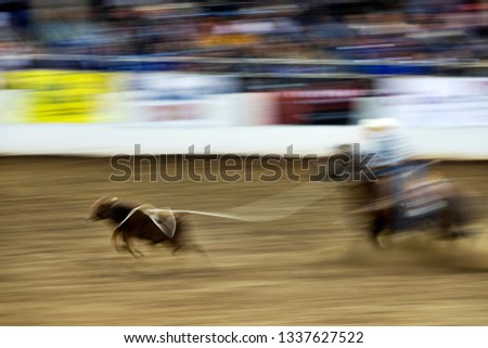 A blurry picture of a rodeo