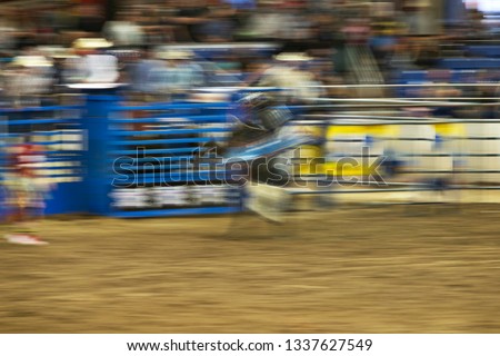 A blurry picture of a rodeo