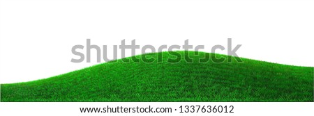 Background green hills vector. Realistic eco natural landscape. Lawn grass and plants Royalty-Free Stock Photo #1337636012