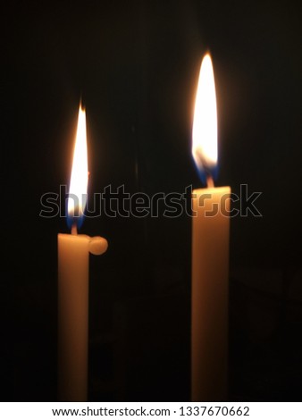 Candle light on isolated background ,hope romantic festive and party set