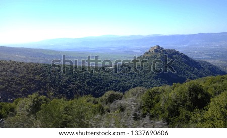 Mountain Valley with Blue sky Royalty-Free Stock Photo #1337690606