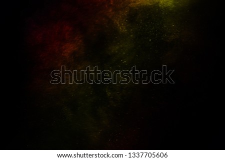 Multi-color powder explosion on White background
