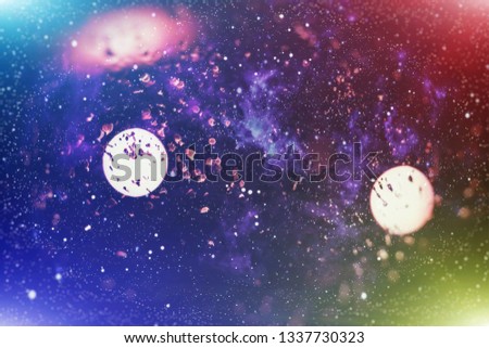 abstract blurred soft cream background with circle lantern for design concept