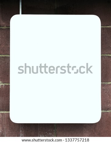close up. blank banner on brick wall