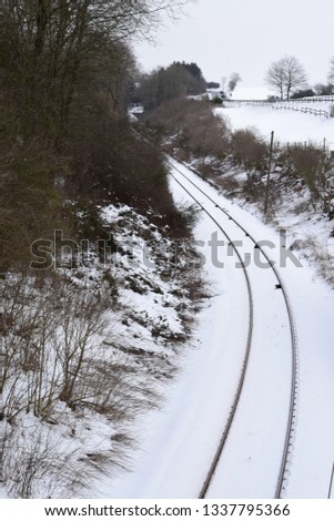 rails in snow