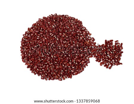Azuki beans , red beans on White Background  