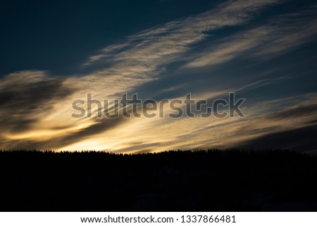 Amazing sunset in Ukrainian Carpathians.