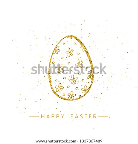 Happy Easter banner background template with beautiful golden egg. Vector illustration.