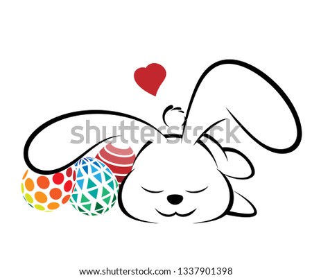 Illustrations of rabbit action logo on white background, Animals vector of isolated a cute rabbit icon