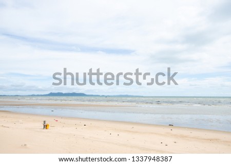 Summer beach with copy space. Minimal concept. pastel tones.