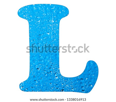 Letter L, Blue water drops