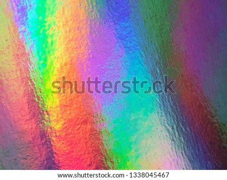 Colorful holographic background. Modern foil, futuristic blurred template. Neon pastel, hologram and rainbow colors. Abstract gradient. Bright and shiny hipster style for covers. Glass reflections