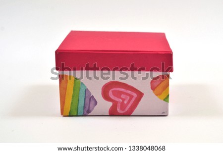 
Love ornament gift box with pink colours isolated on white background