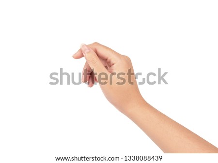 Woman hand isolated on white background. Royalty-Free Stock Photo #1338088439