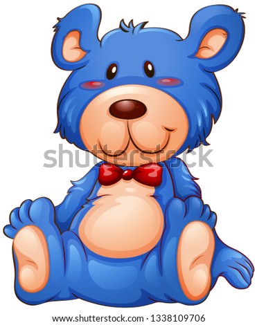 A blue teddy bear illustration