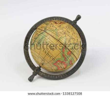 planet earth toy vintage on white background , vintage globe isolated