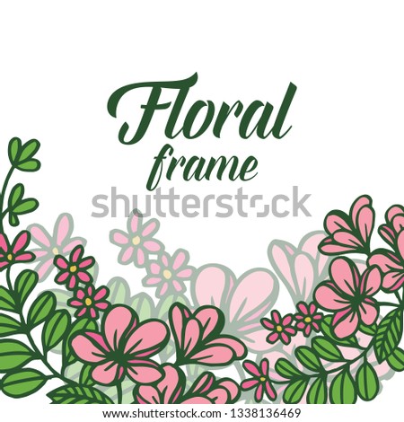 Vector illustration backdrop for various decoration pink floral frame